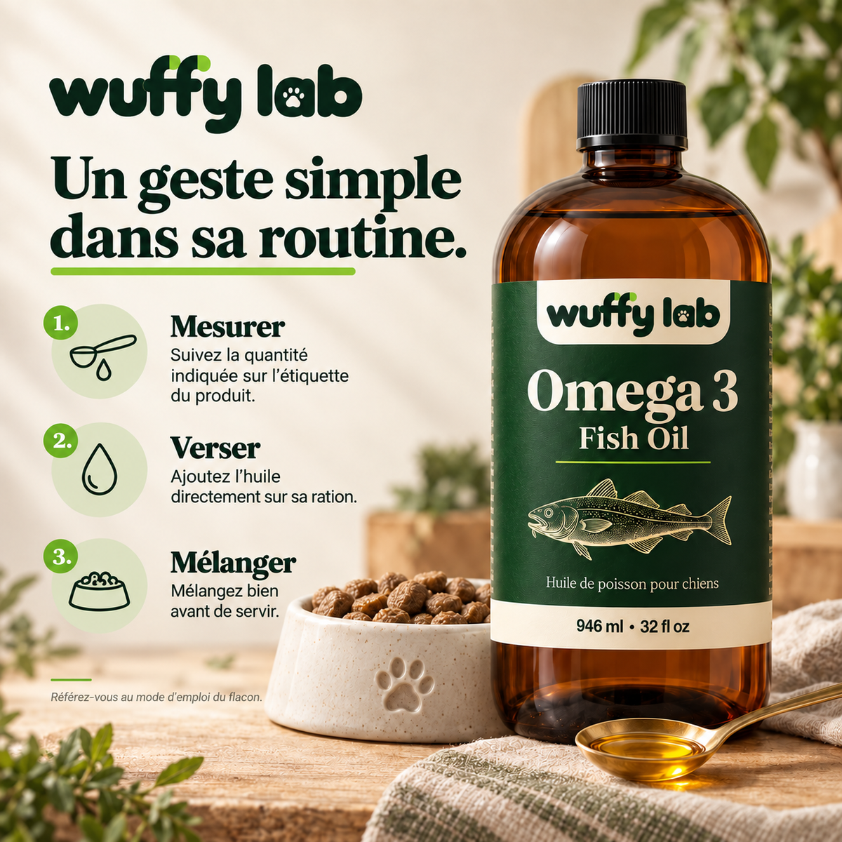 WuffyLab Oméga 3 — Huile de poisson