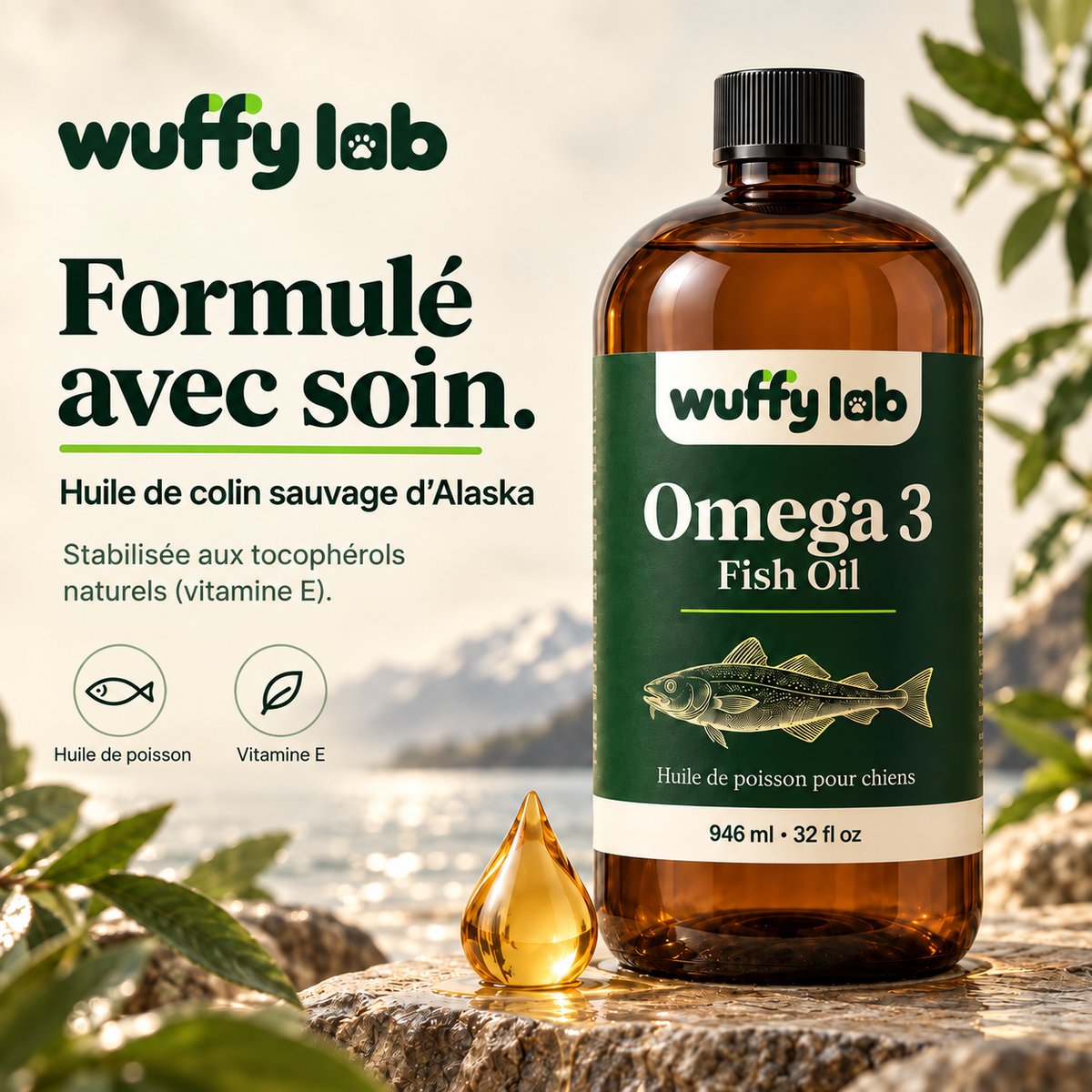 WuffyLab Oméga 3 — Huile de poisson
