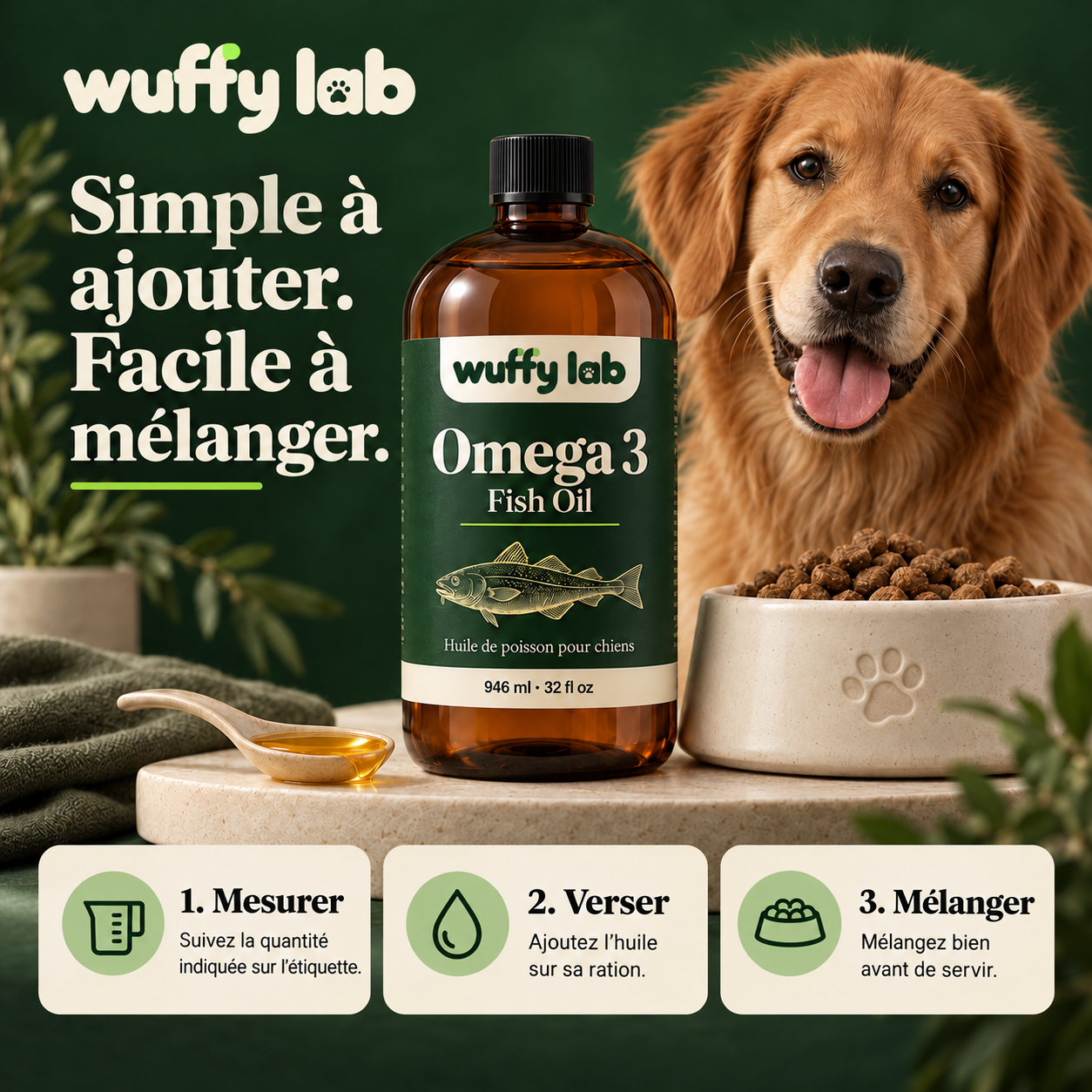 WuffyLab Oméga 3 — Huile de poisson