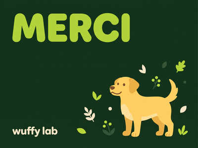 Carte cadeau Merci — labrador, fond vert