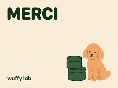 Carte cadeau Merci — caniche et pots