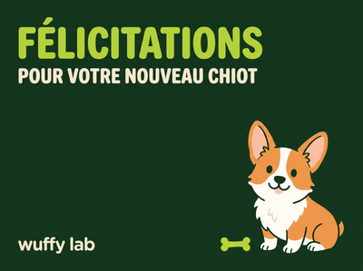 Carte cadeau Félicitations pour votre nouveau chiot — corgi