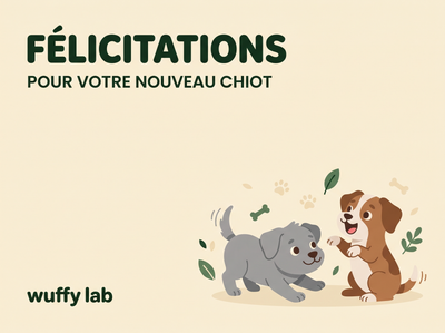 Carte cadeau Félicitations pour votre nouveau chiot — deux chiots