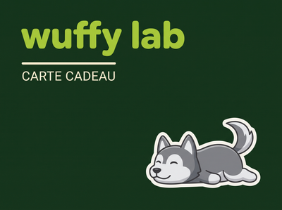 Carte cadeau Wuffy Lab — husky, fond vert