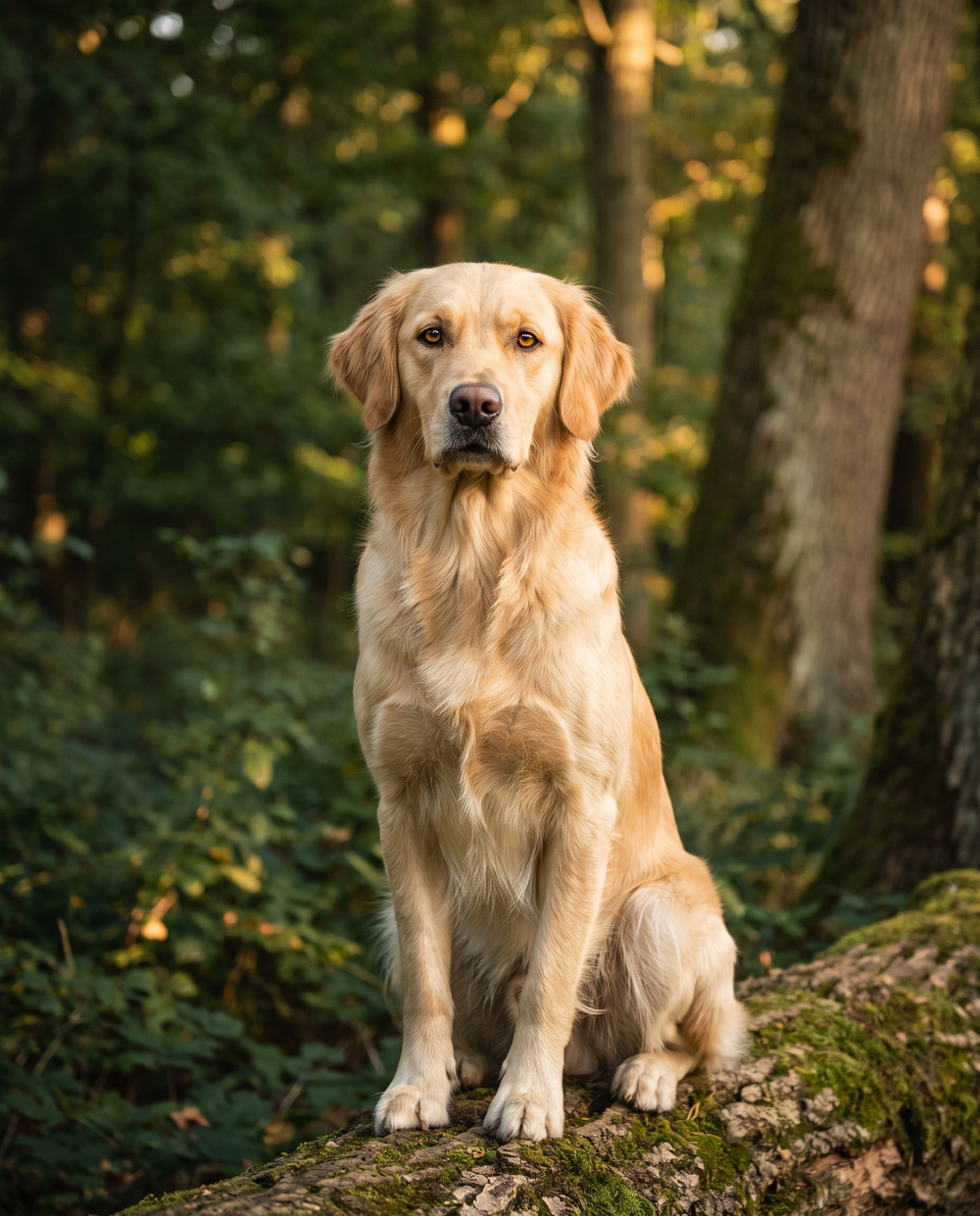 Chien au pelage brillant
