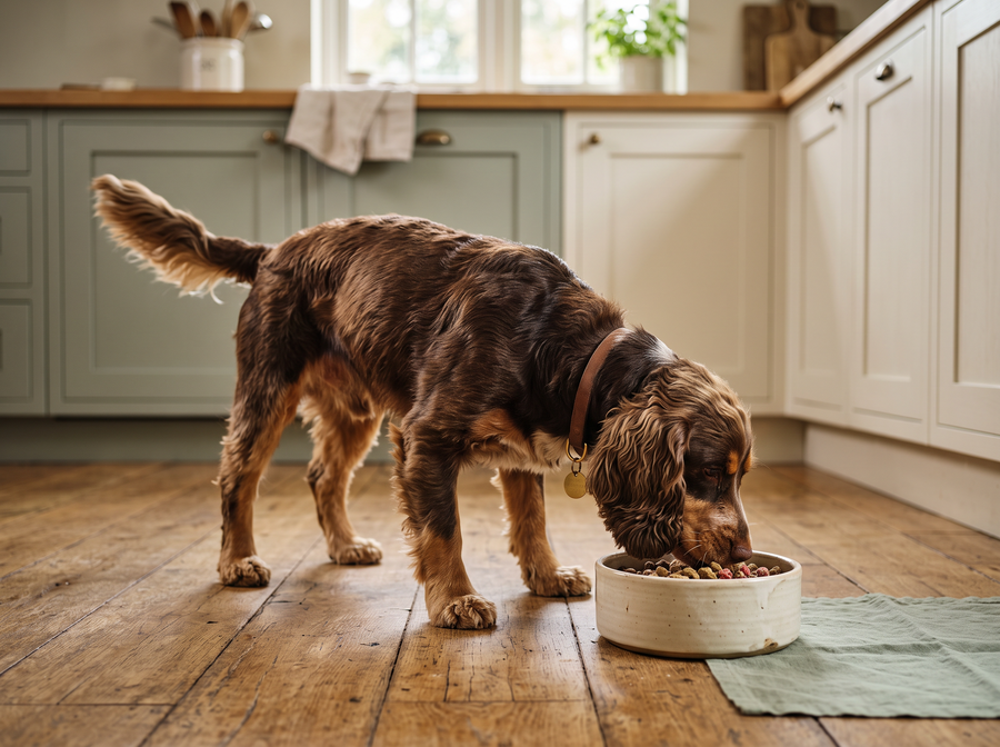 Chien qui mange